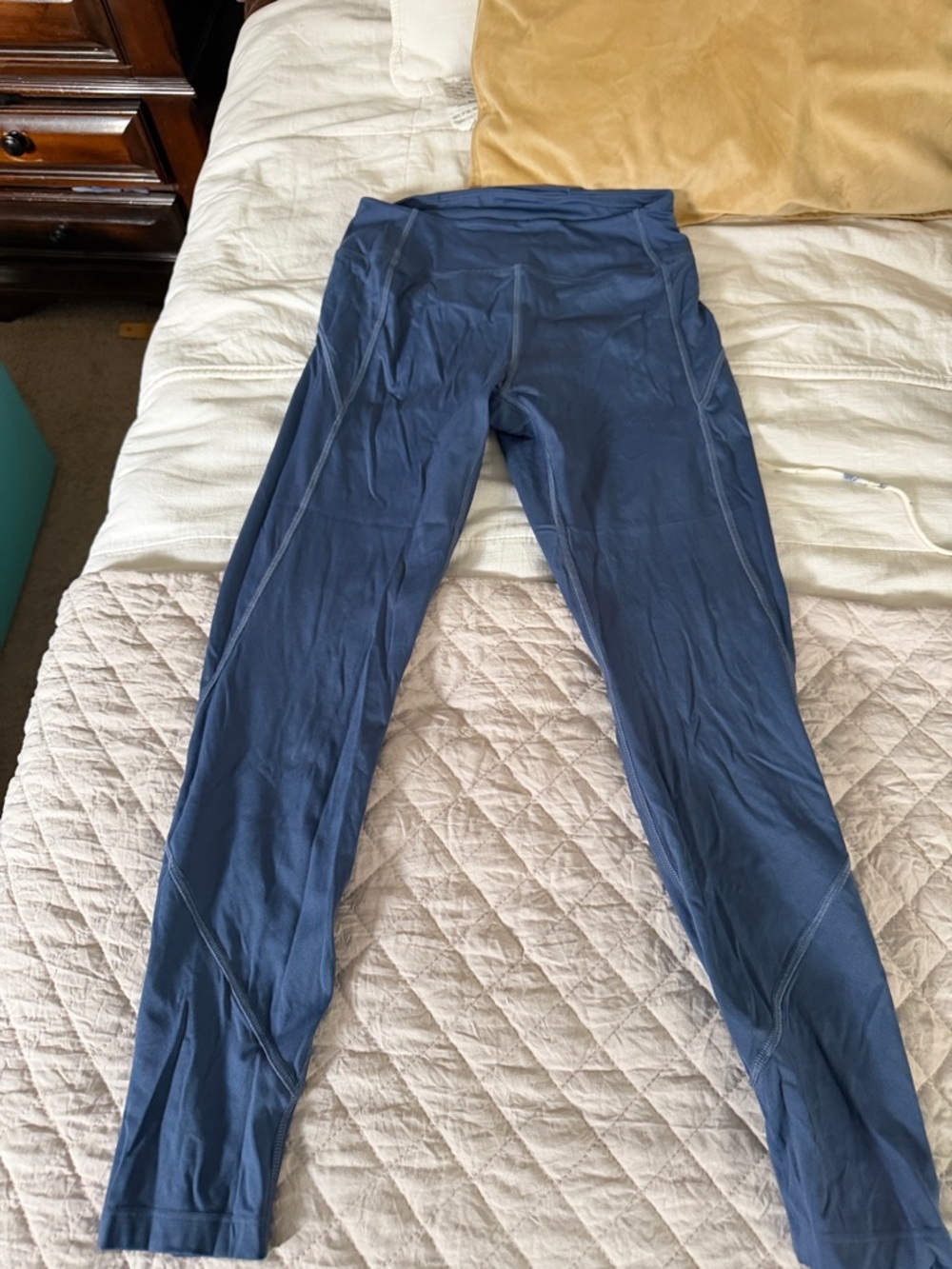 Pink High-Waist Blue Active Leggings